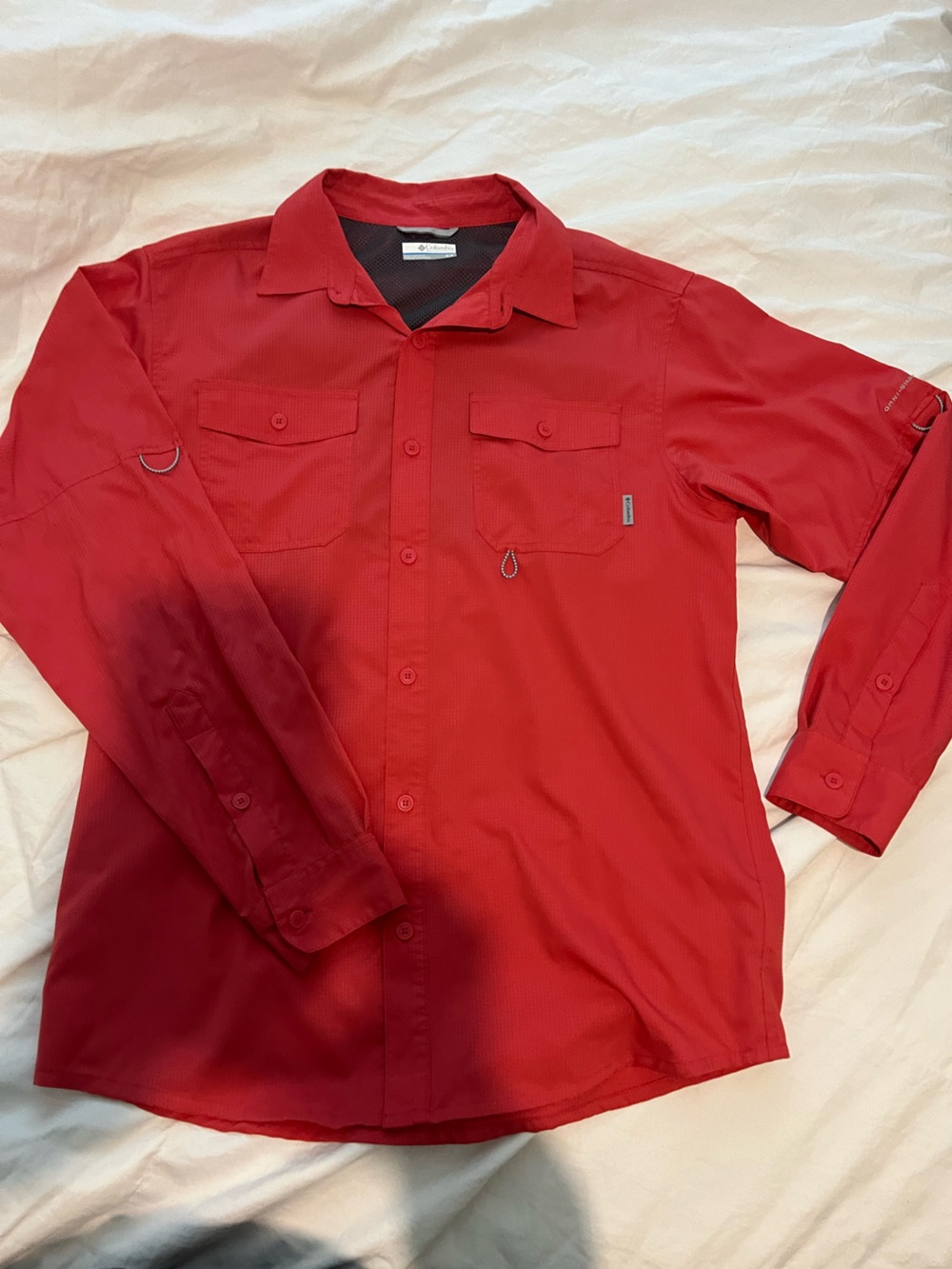 Men's Casual Long-Sleeve Button-Down Shirt - Red